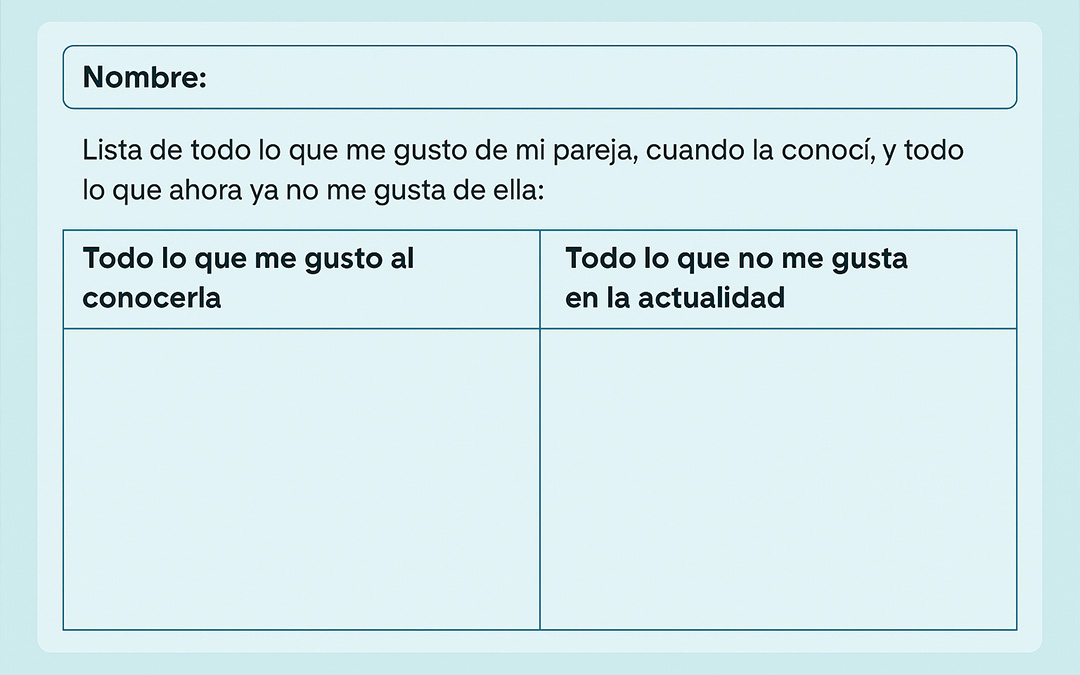 Formulario de ejemplo para una consulta de pareja