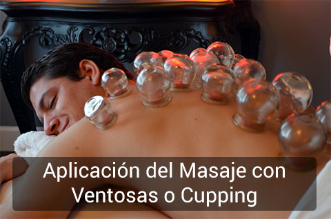 Aplicación de las ventosas en el masaje cupping