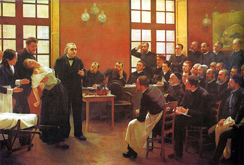 Jean-Martin Charcot enseñando hipnosis a sus alumnos